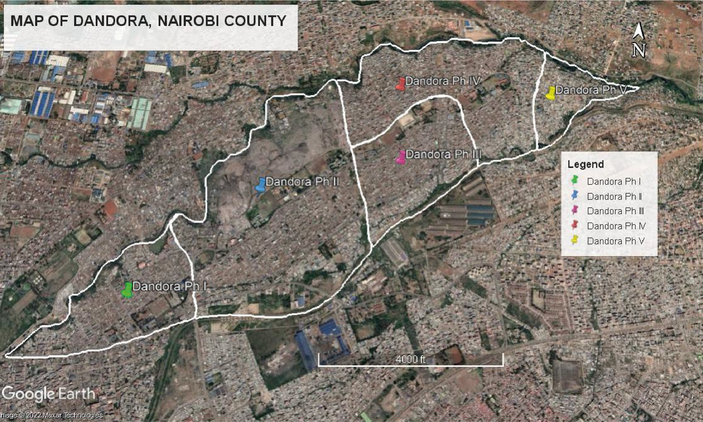 Satellite Map of Dandora